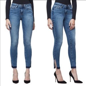 Good American Good Legs Cuffed Split Hem Jeans 8